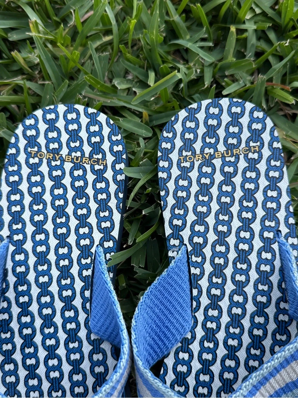 Tory Burch Blue Flip Flops - Picture 4 of 6